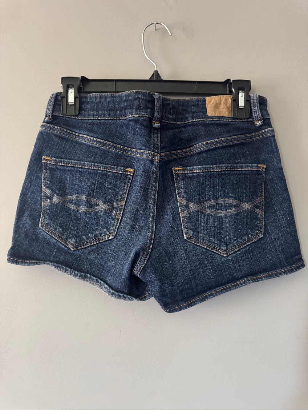 Abercrombie & Fitch | dark washed stretch jean shorts | 2